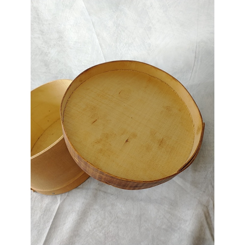 Vintage Hand Painted Wooden Cheese Box Geese Farmhouse bonnet Country - Picture 10 of 16